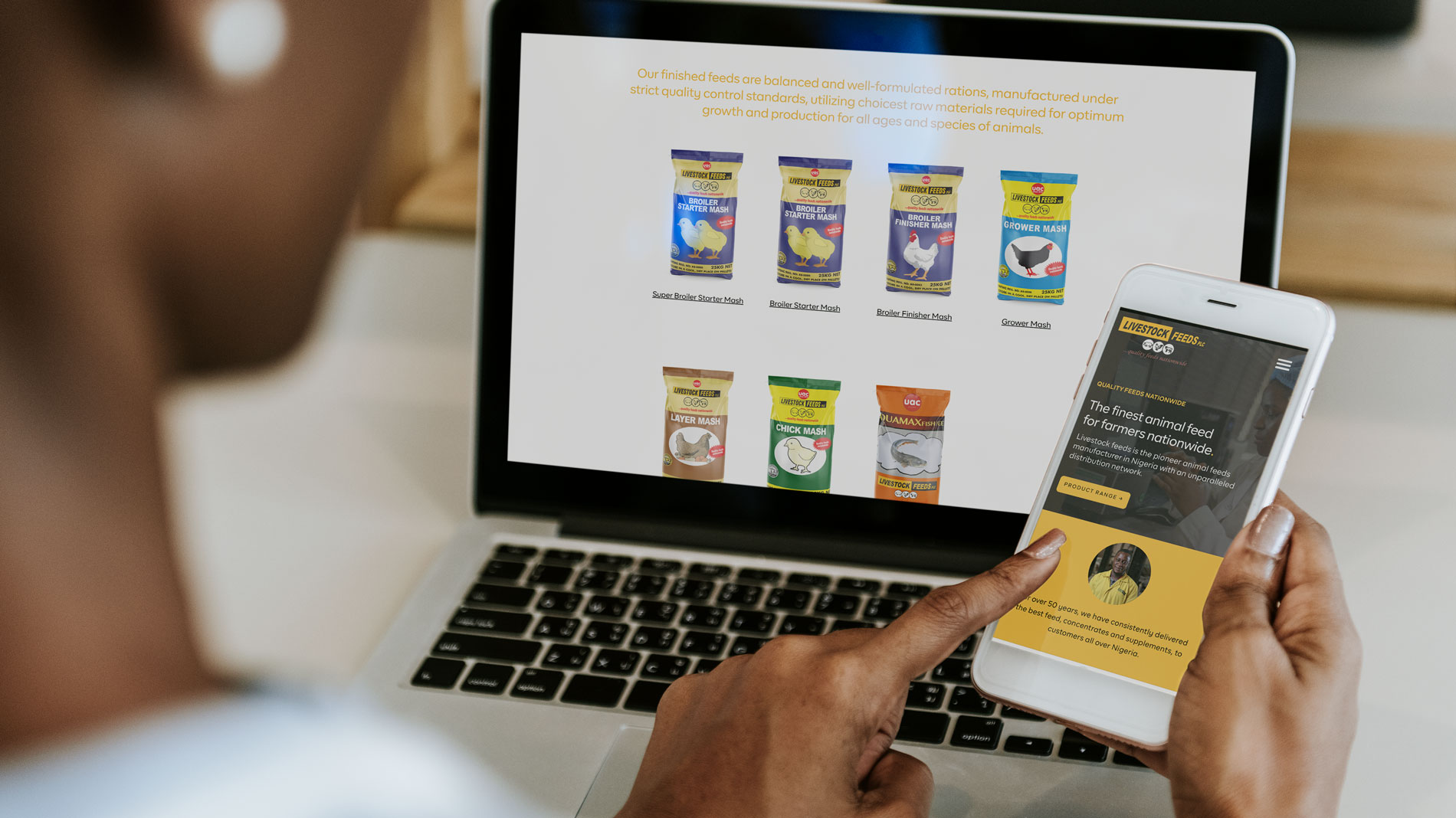 Our Work • Livestock Feeds Plc Website design project • Unotech Media